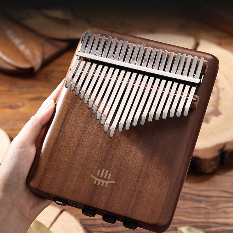 Hluru Electric Kalimba 17 21 Key Professional Thumb Piano Built In Pickup EQ Kalimba Full Veneer Sol