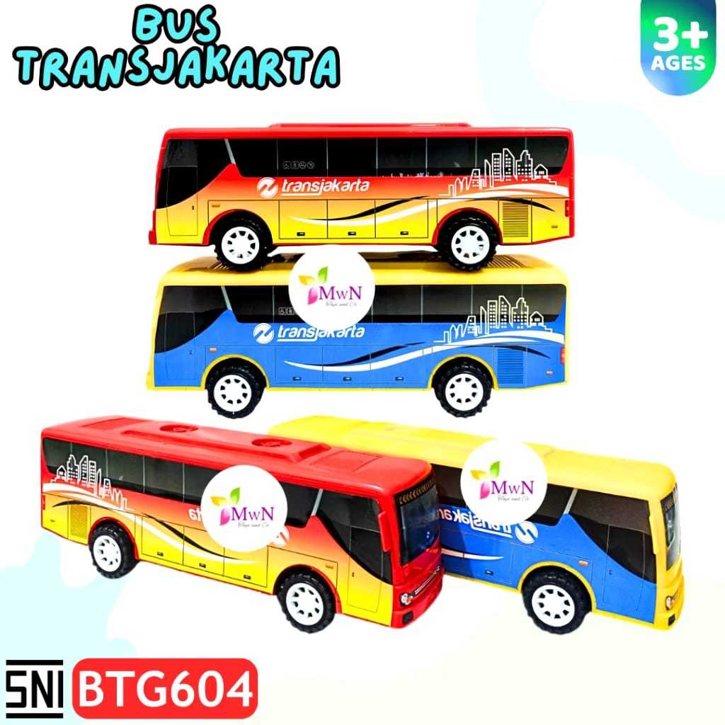 MAINAN ANAK MOBIL BUS TRANSJAKARTA PANJANG / MAINAN BUSWAY TRANSJAKARTA PROMO TERMURAH COD KLT