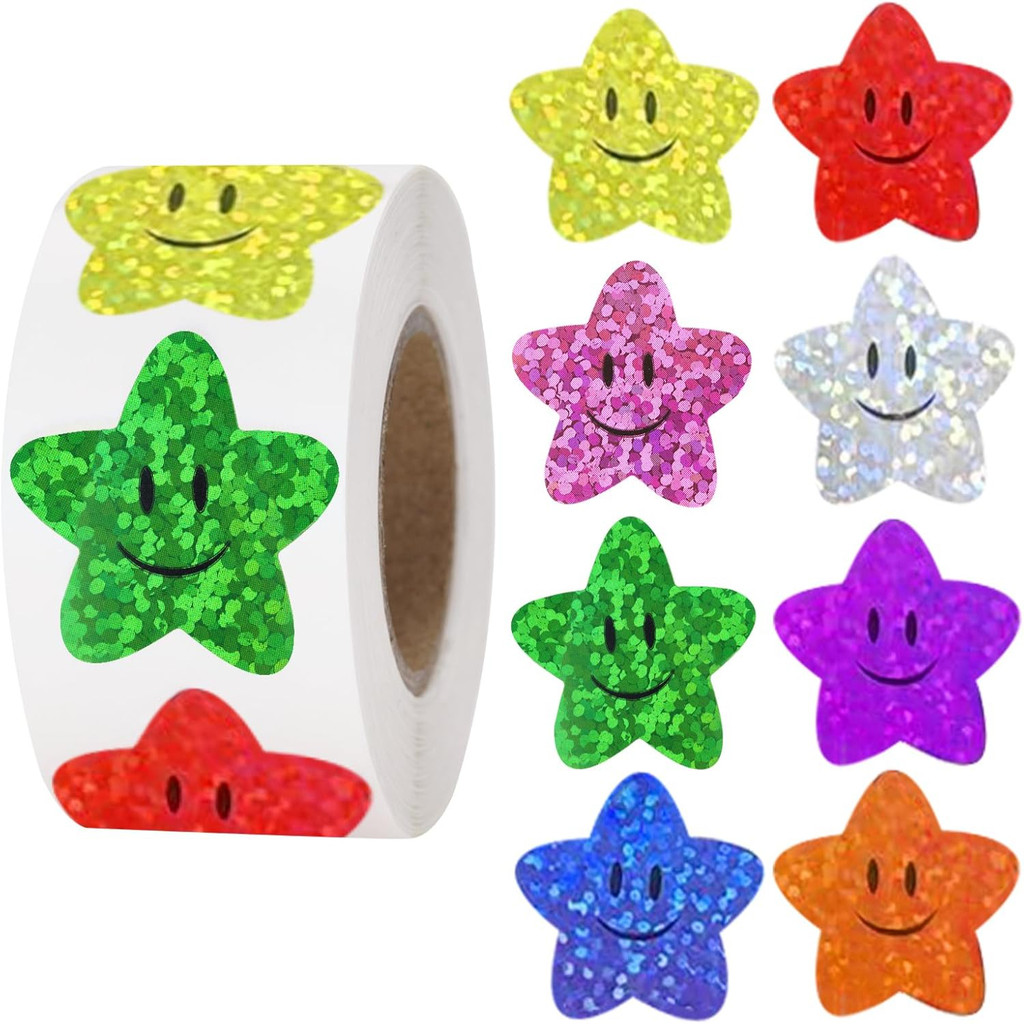 

Star Stickers,Star Stickers for Reward,500Pcs 1Inch Starry Star Stickers Roll,Self-Adhesive Shiny Star Stickers Labels for DI