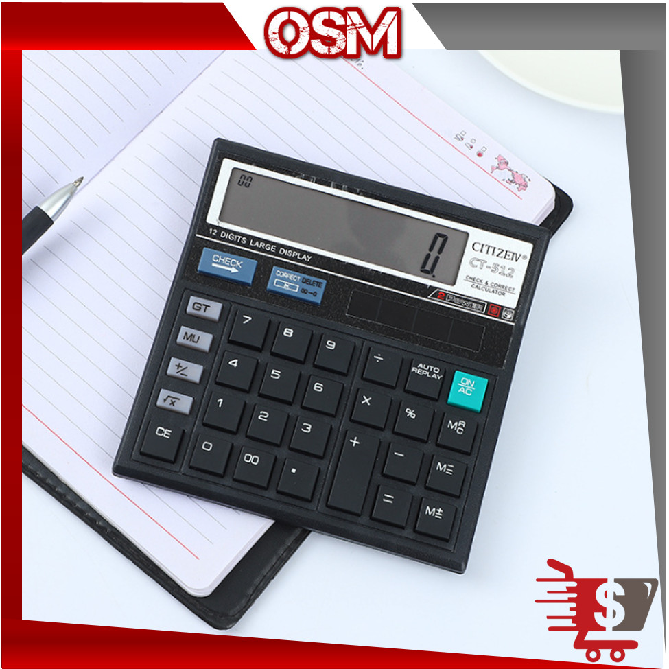 

Online Shopping Mall - 6551 Kalkulator CT-512 12 Digit / 12 Digits Dual Power Calculator / Kalkulator Dagang CT-512 / Kalkulator Dual Power