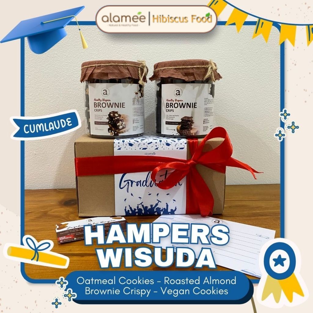 

ALAMEE Kado Wisuda Hampers Graduation Gift Hadiah Cemilan Snack Kue Kering Parcel Gift Box Bingkisan Hibiscus Food fresh and natural