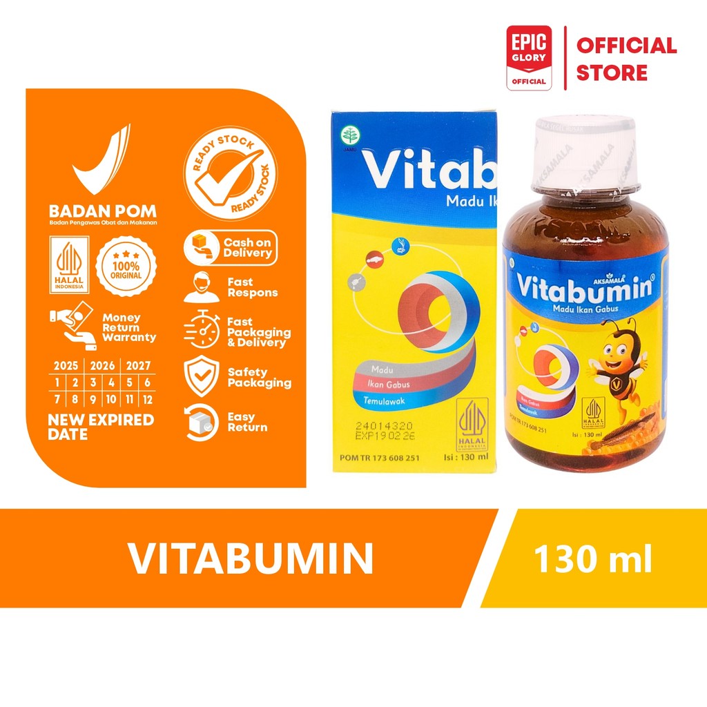 

Vitabumin Madu Ikan Gabus Vitamin Anak Sirup Asli Original 130 ml