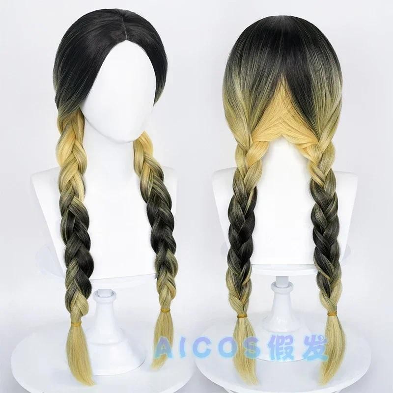 Anime Tokyo Revengers Haitani ran cosplay wig Tenjiku Rokuhara tandai 2 braids synthetic hair costum