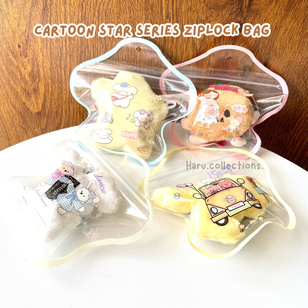 

[HARU] 15x15cm Cartoon Star Series Ziplock Bag Zipper Bag Packaging Kemasan Plastik Klip Tempat Penyimpanan