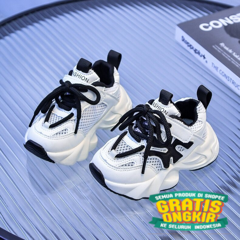 SIZE 21-30 Sepatu Sneakers Sport Anak Balita Import Kekinian Anak Perempuan & Laki-Laki (NB010)/ Hij