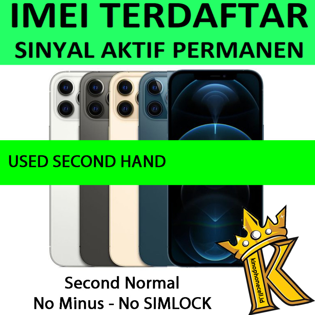 BC IPHONE 12 Pro / 12 Pro Max Second Beacukai Promax BC Bekas 128GB 256GB kinophonecell