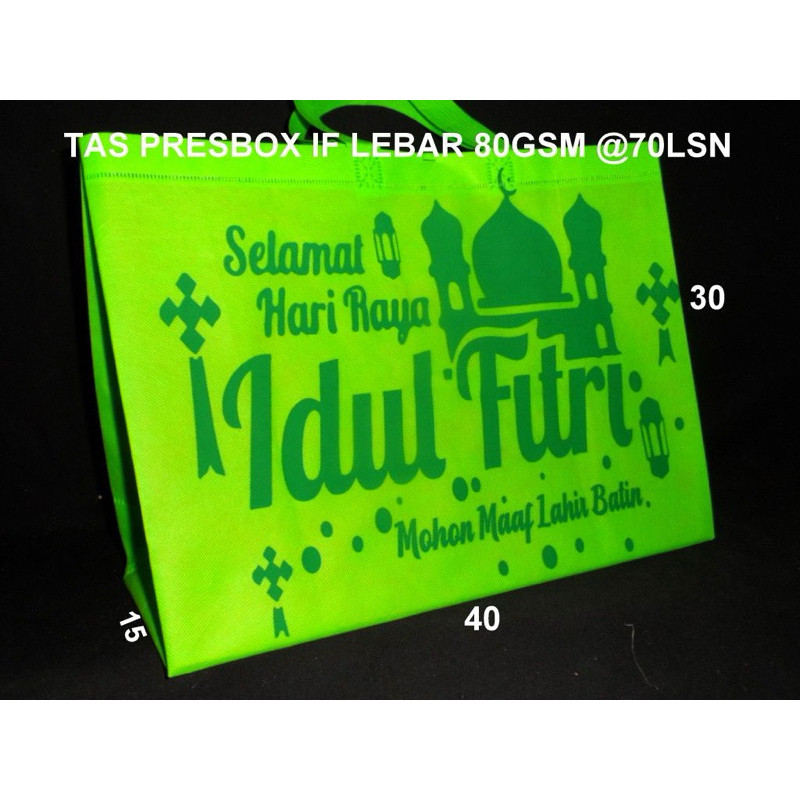 

[12 pcs] tas hantaran sembako idul fitri tas lamaran lebaran Goodie Bag Tas Spunbond IDUL FITRI 40 x 30 x 15 cm / Tas Box Nasi / Tas Hajatan / Goodie Bag / Tas Hampers / Shopping Bag / Tas Promosi