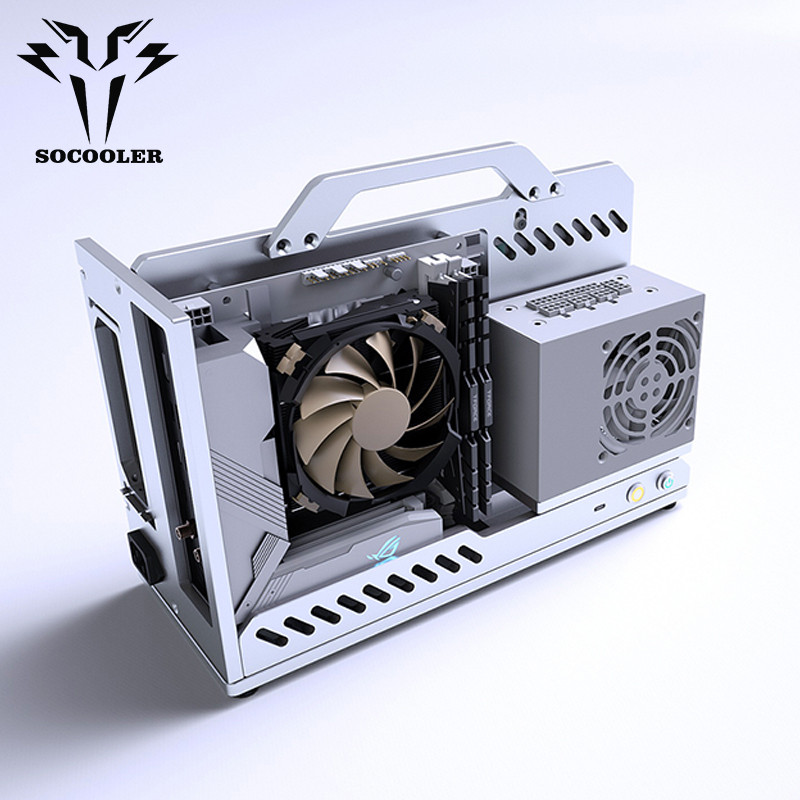Socooler Open Computer Case ITX Portable Rack Case Open Frame Diy Gaming Computer Case Mini ITX case