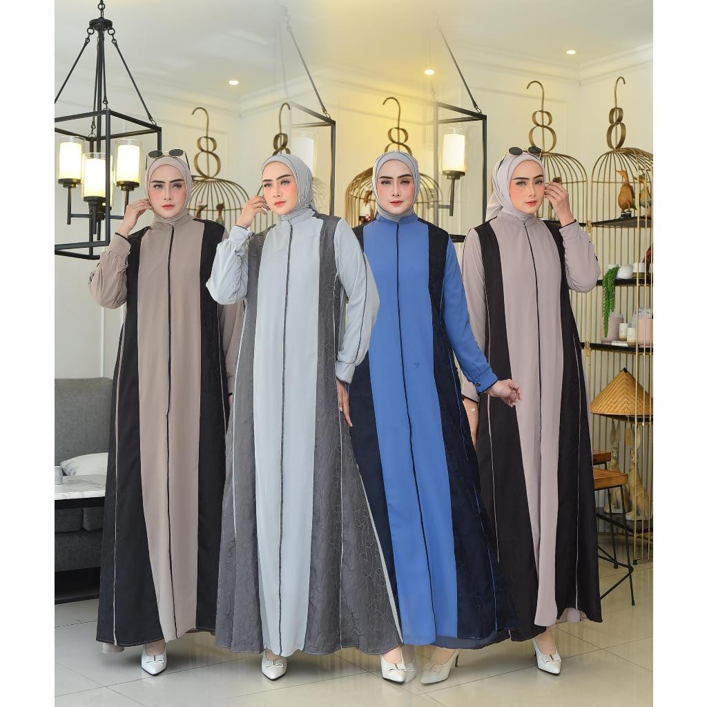 Kamila Dress [LD110 PB140] | Dress Abaya Haji Umroh Wanita Panjang Elegan Raya Collection 030