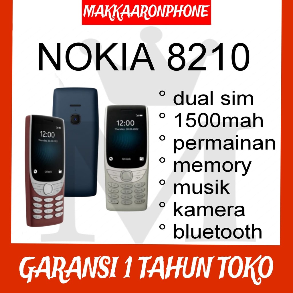 Handphone Jadul 8210 4G 2022 MP3 Player 128MB Handphone BERGARANSI 1 TAHUN