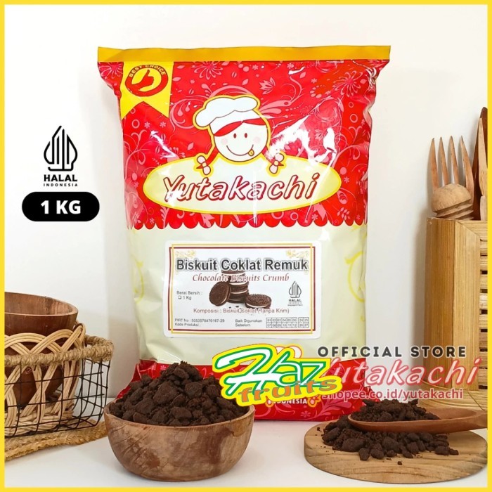 

Black Cookies Crumb Biskuit Coklat Bubuk Kasar 1 kg Yutakachi