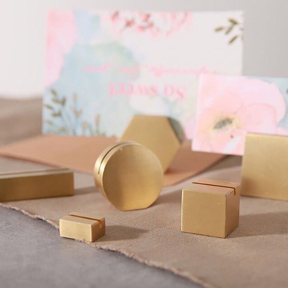 

Desktop Decoration Business Card Holder Brass Students Gift Table Number Holder Memo Postcard Picture Clip Photo Clip