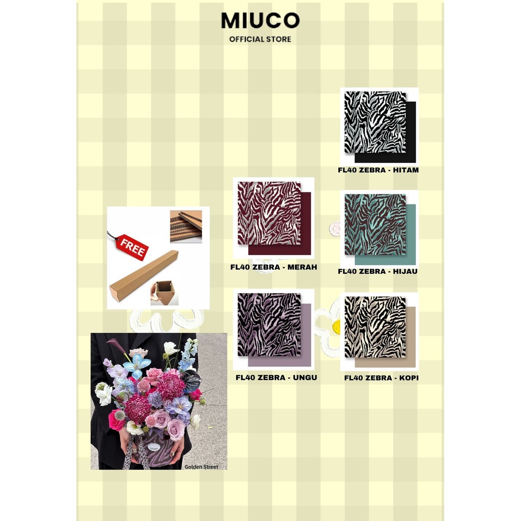 

MIUCO - FL40 KUDA FL41 TUTUL Kertas Bunga Paper Buket Motif Cellophane