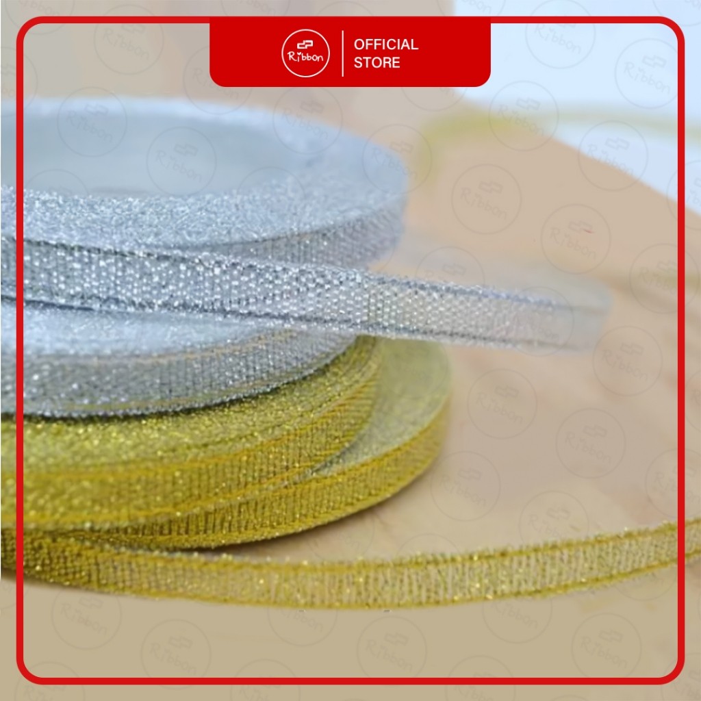 

1 Roll Ribbon Pita Emas/Perak 1/4" 0.6cm Gold/Silver Ribbon 1/4 inch