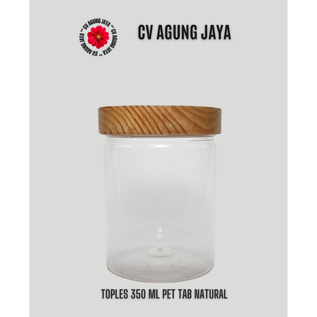 Toples 650 Ml Plastik  Tabung  Natural  Tutup Kayu / Toples / Toples Plastik / Toples Tutup Kayu / T