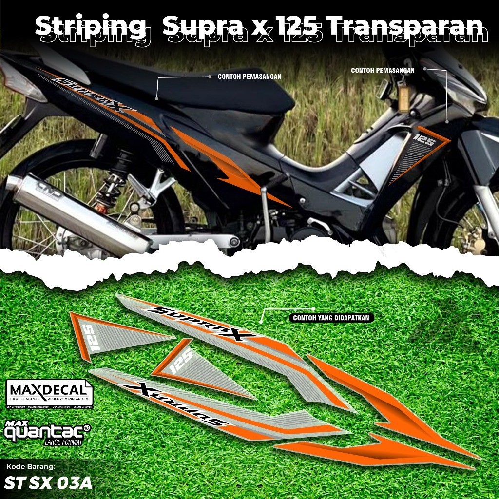 Strip Maxdecal Honda Supra X 125 2008-2018 Variasi-Striping Honda Supra X 125 2008-2018 Transparan-