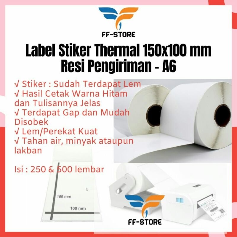 

Label Barcode 100 X 150 Kertas Stiker Thermal 100x150 mm 250 500 pcs Sticker