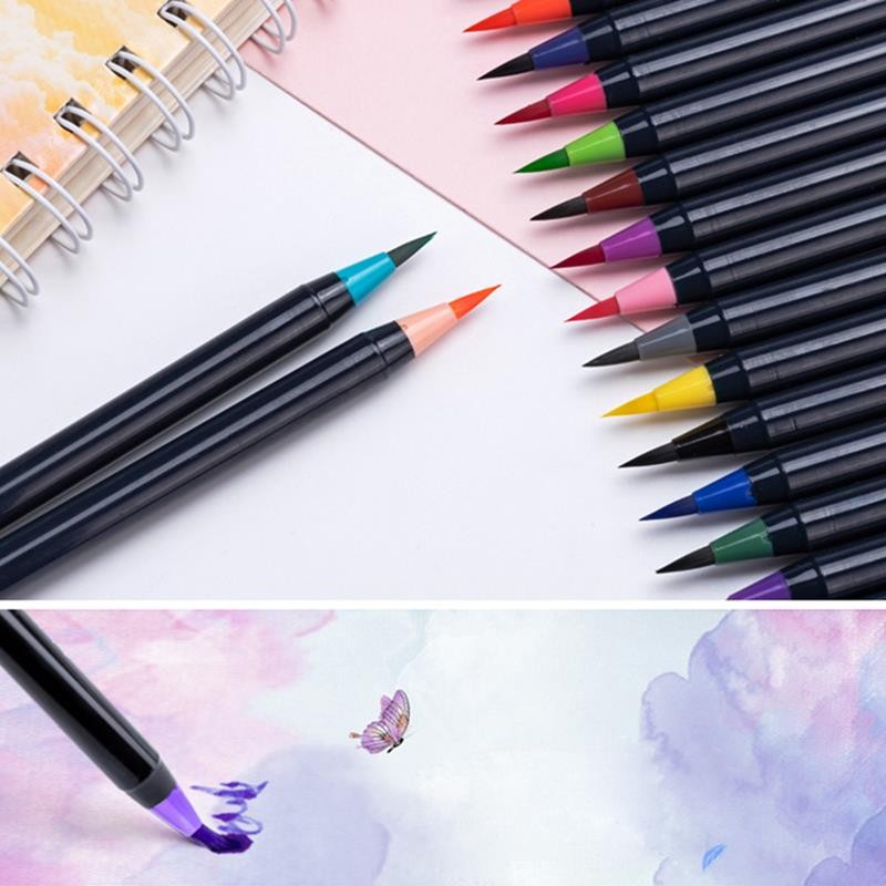 

20 Colors Watercolor Brush Pens Markers Flexible Nylon Tips Art Supplies Drawing for Illustrations Calligraphy Painting