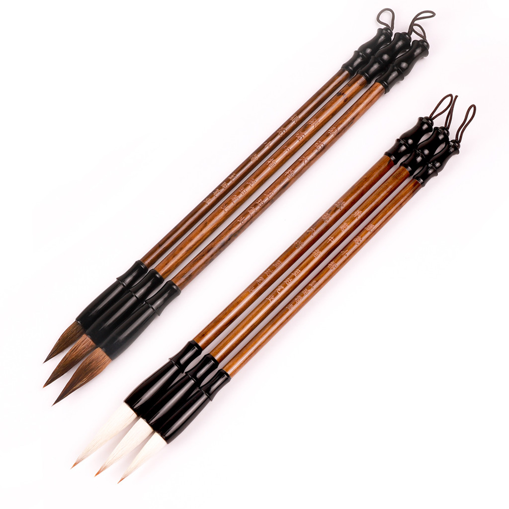 

Memory Brushes Pen Wooden Writing Weasel Hair Traditional Ink Chinese Calligraphy Set for Painting drawing Festival Couplets