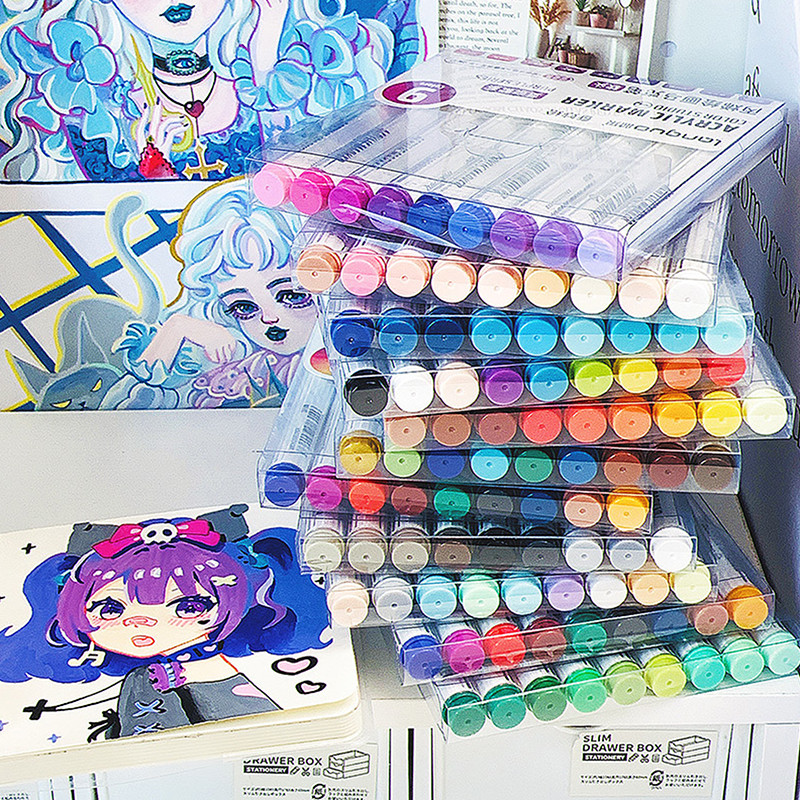 

9Colors Acrylic Paint Brush Pen Art Marker Soft Tip Pen For Ceramic Rock Glass Mug Wood Fabric Canvas Painting