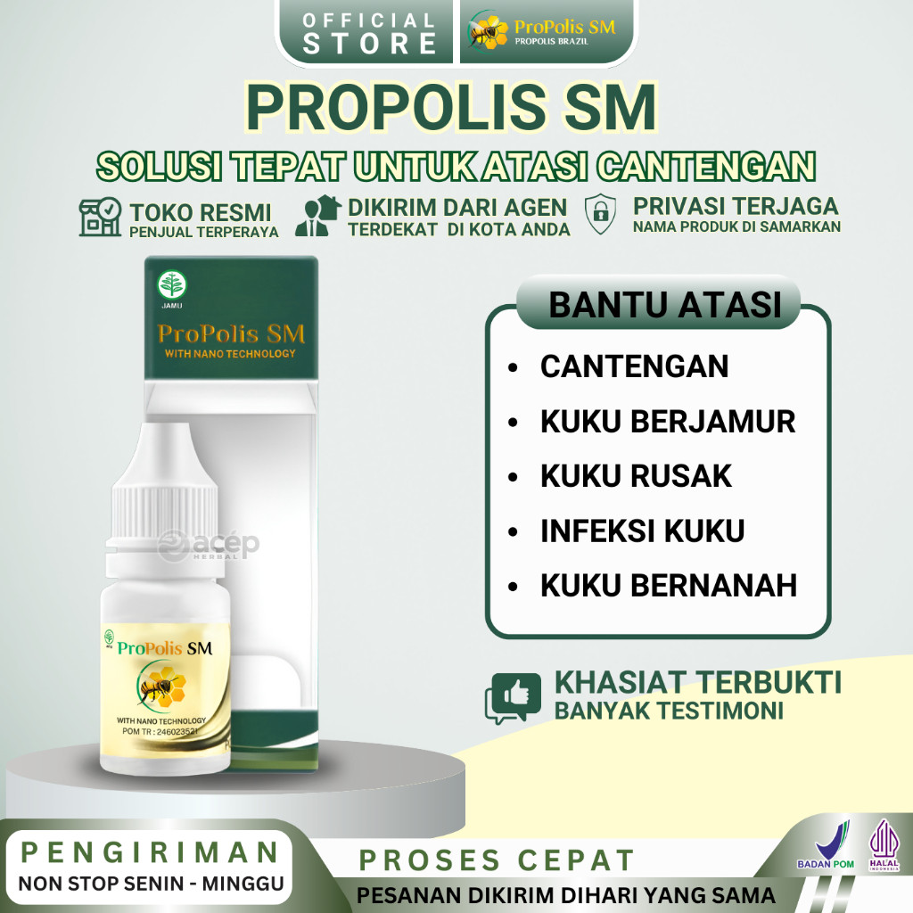 

Propolis SM Obat Cantengan Jempol Kaki dan Jamur Kuku Kaki Herbal