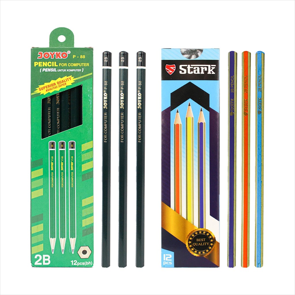 

JOYKO Pensil 2B P-88 Hijau Stark / Pensil Satuan Warna Warni / Pencil Joyko Eceran Graphite Grafit