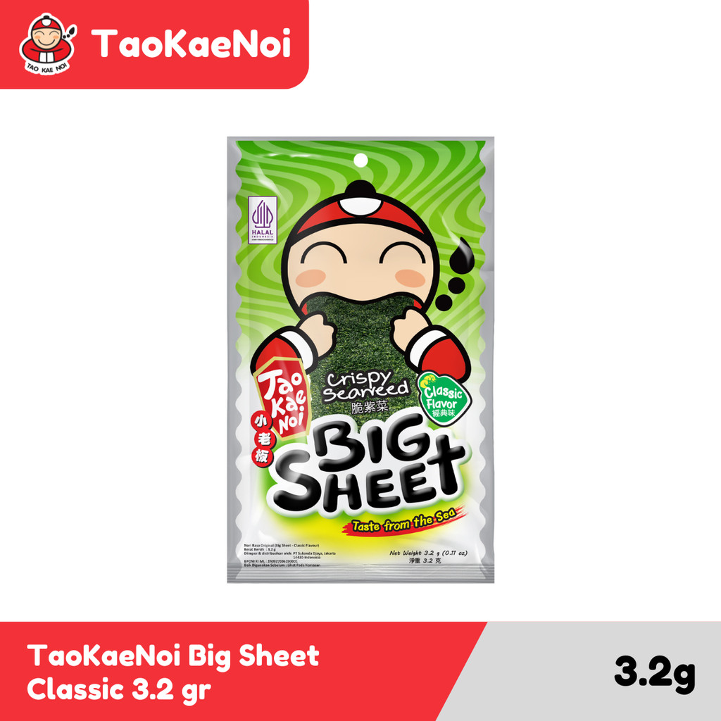 

TaoKaeNoi Rumput Laut Big Sheet Seaweed Classic 3.2 gr