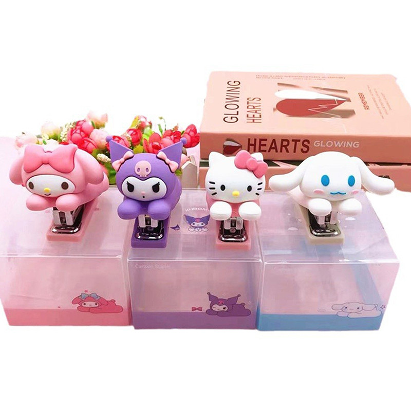 

Hello Kitty Stapler Sanrio School Supplies Anime Cute Small Binding Machine Office Stationery Kawaii Office Desk Accessories