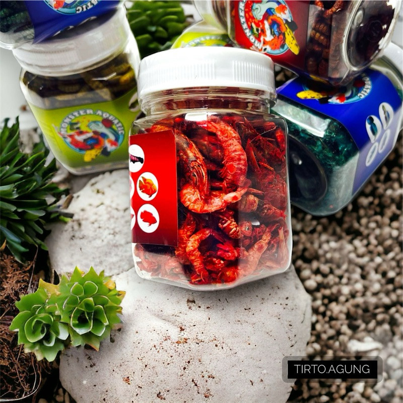 Udang super monster extreme red yellow blue kering PREDATOR FISH + carophyll red grade A++ AA+ pakan