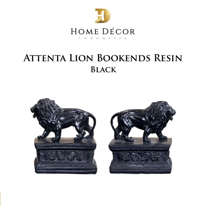 

Books & Bookends - Pajangan Penyangga buku, Sandaran Buku, Penahan Buku, Penambah Hiasan di Meja - S2 12X3X6 Attenta Lion Bookends Resin 75719