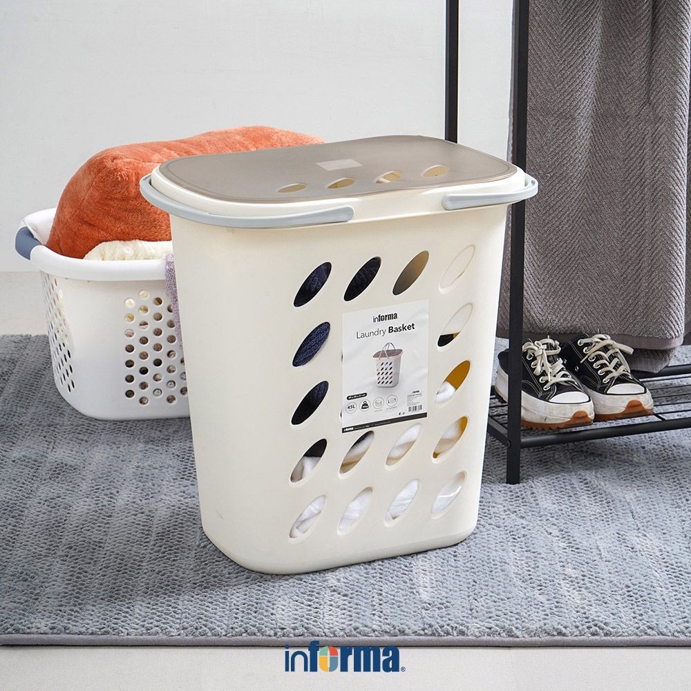 Informa 49x35x51 cm Keranjang Laundry Inner Sorter Tempat Baju Pakaian Wadah Cucian Laundry Basket P