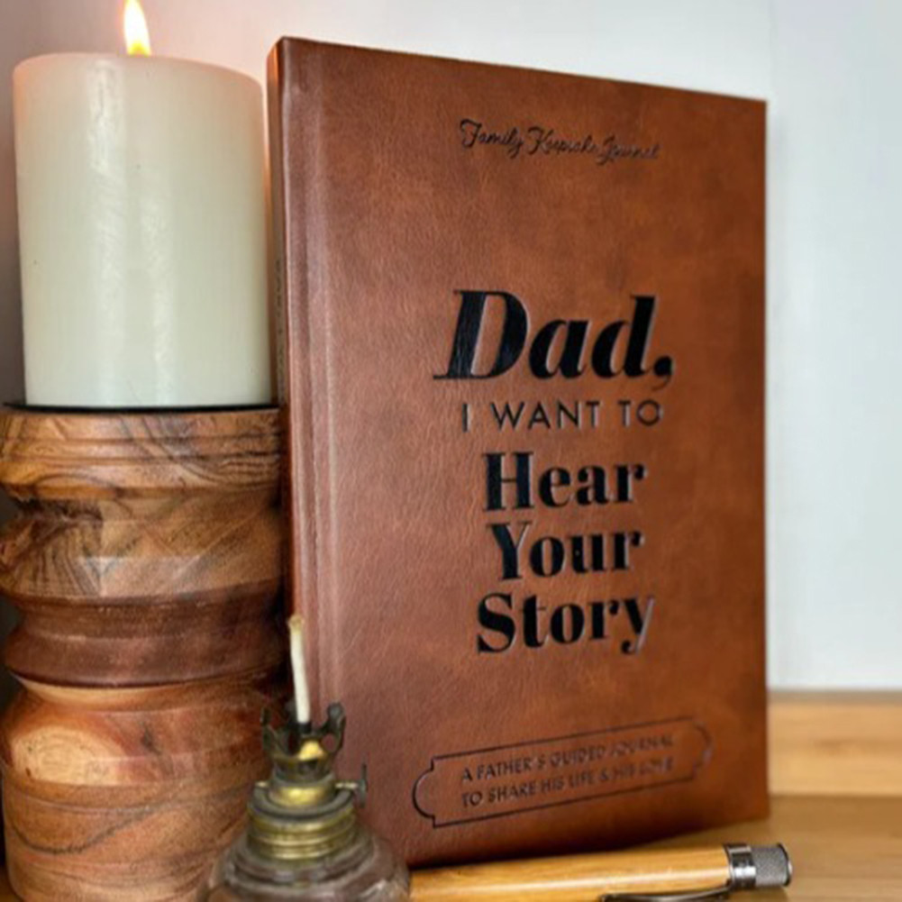 

Dad I Want To Hear Your Story Leather Journal Personalized Father Guided Notebook For Share His Life Father Birthday Gift
