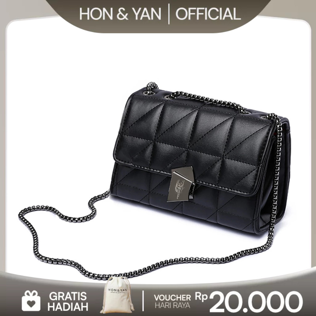 HONYAN Tas Selempang Wanita Kekinian Branded Hitam Elegant Terbaru Tas Pesta Undangan Kondangan Slin