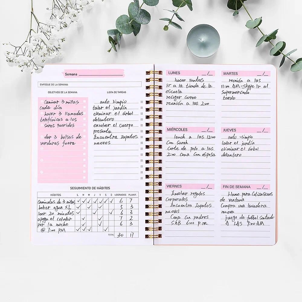 

A5 Spanish Language Ring Binder Transparent PP Notebook With Frosted Cover For Students Cross-Border Trade Simple Binder