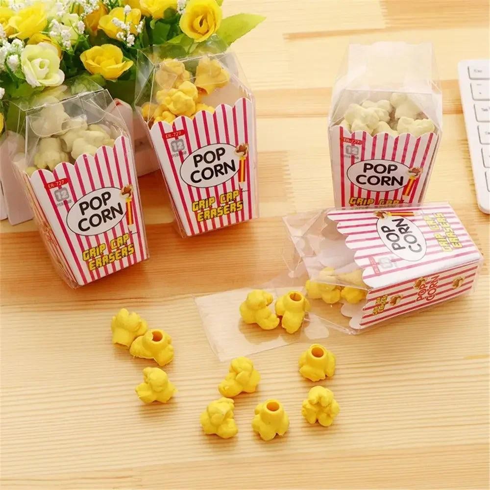 

12pcs/box Cute Popcorn Shape Erasers Cute Stationery Pencil Rubbers Eraser Wipe Clean Without Leaving Marks Korean Stationery JL