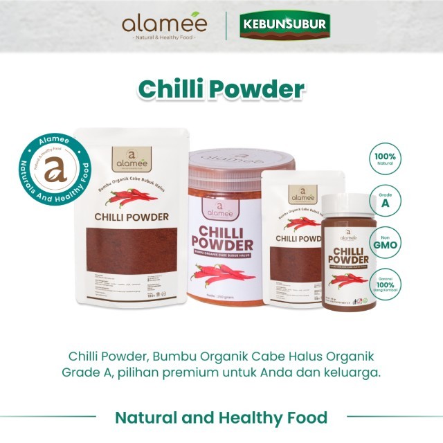 

ALAMEE Cabe Bubuk Halus Chilli Powder Chili Cabai Rempah Murni Asli Seasoning Bumbu Dapur Organik kebunsubur Kebunsubur