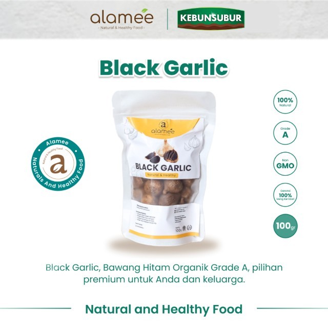 

ALAMEE Black Garlic Bawang Hitam Tunggal Lanang Premium 100gr Kebunsubur