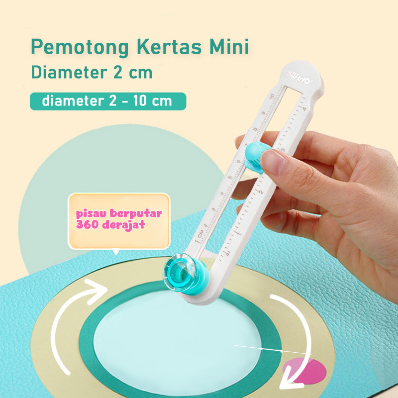 Circle Cutter 1 - 10 cm / 1 - 4 in Pisau Alat Potong Kertas Sticker Bulat/Lingkaran Kualitas Premium