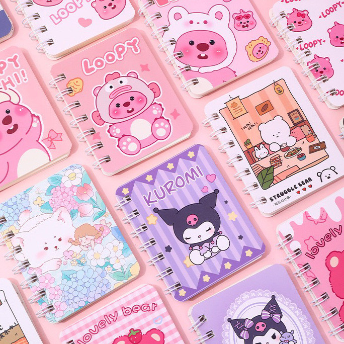 

Buku Notebook Mini Size A7 Ring / Notebook Aesthetic 80 Lembar/ Buku Kecil Catatan / Buku Mini Karakter Lucu / Scrapbook Mini Notes Kecil Barang Lucu Aesthetic /Mini Book / Buku Jurnal Kecil For Student Back To School Office Stationery