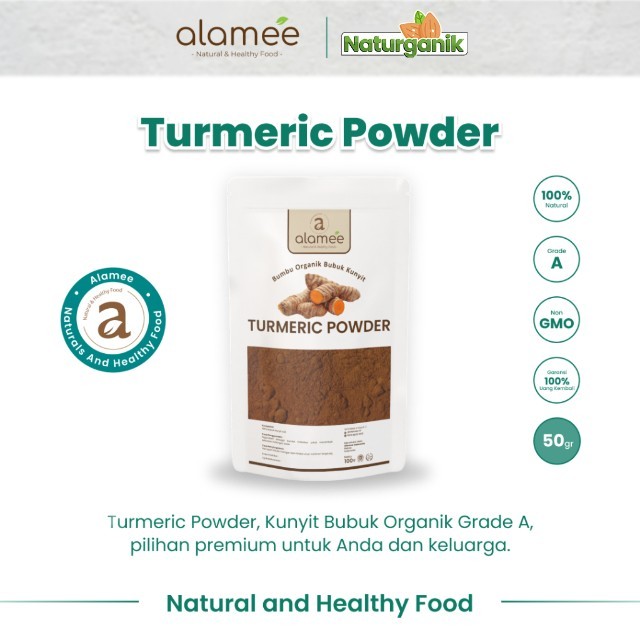 

ALAMEE Turmeric Powder Kunyit Bubuk Ground Bumbu Dapur Instan Organik Murni Asli Seasoning 50 Gram Naturganik