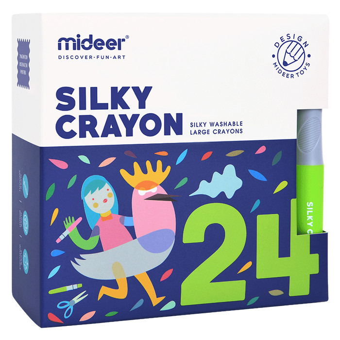 

[New Collection] Mideer Silky Crayon 12 pcs/24 pcs mainan edukasi alat tulis mengambar - 24 Pcs