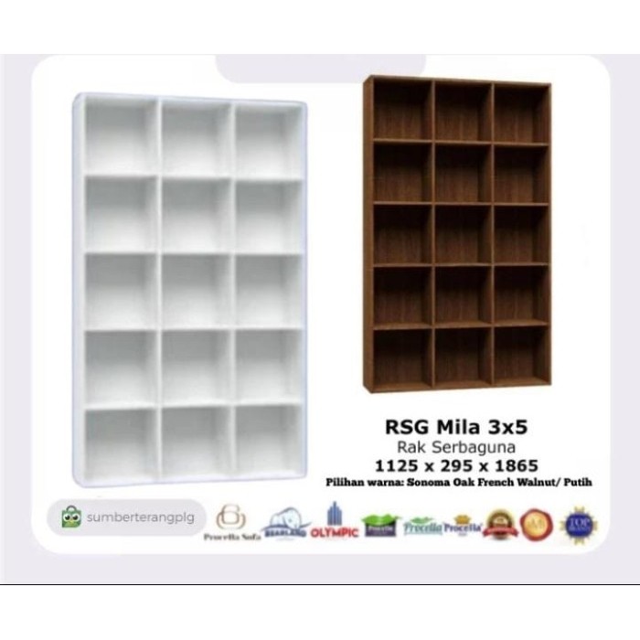Rak Laundry Olympic Gstar RSG MILI RSG MILA 3x5 Rak Serbaguna Rak Buku Lemari Arsip Rak 15 Kotak Lem