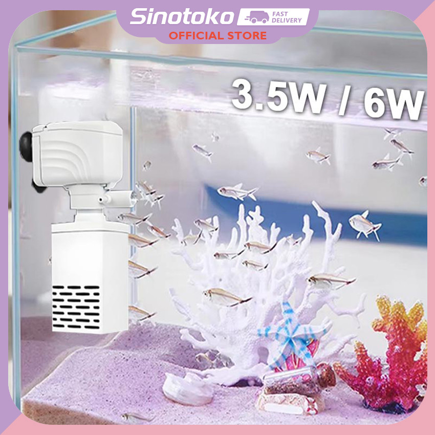 Pompa Filter Akuarium 5-in-1 Multi-fungsi / Pompa Filter Kecil / Pompa Filter Tangki Ikan Oksigen