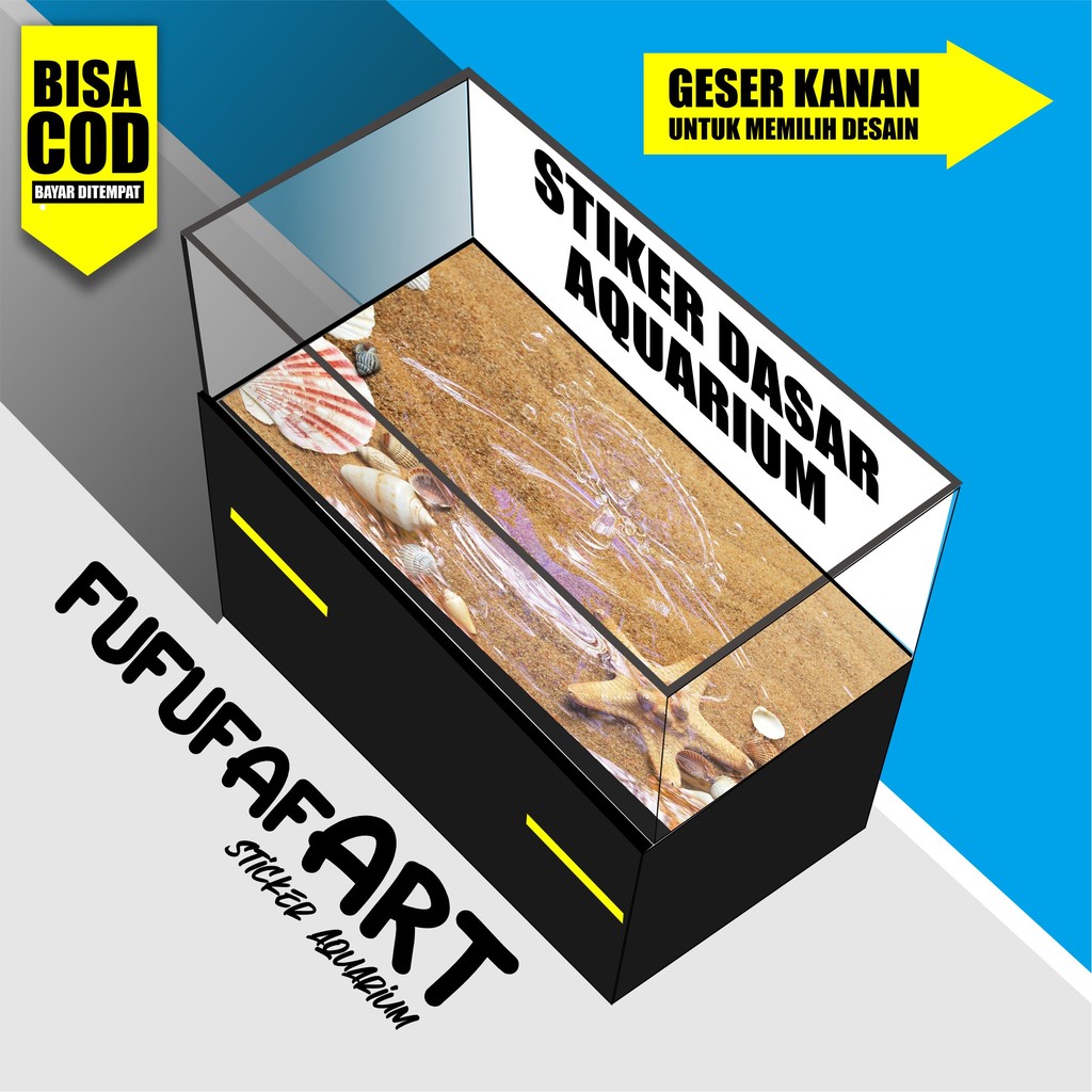 STICKER AQUARIUM / BACKGROUND AQUARIUM / WALLPAPER AQUARIUM DASAR GAMBAR
