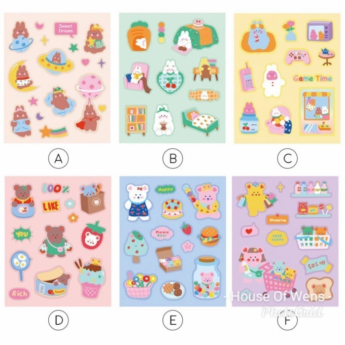 

STICKERS RABBIT DIARY - STIKER ANAK ORIGINAL