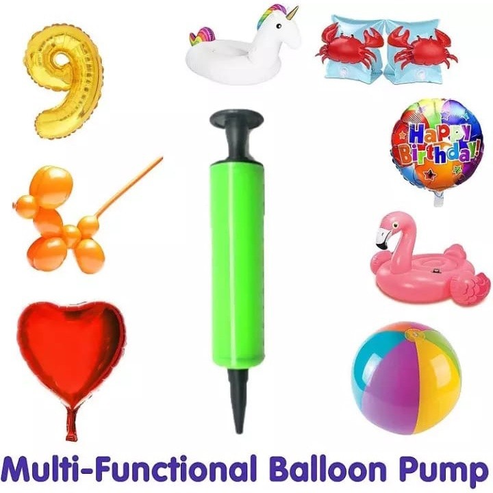 Pompa Balon Tangan Manual / Alat Pompa Tiup Angin Balloon Bola Pelampung Ban Renang / Portable Manua