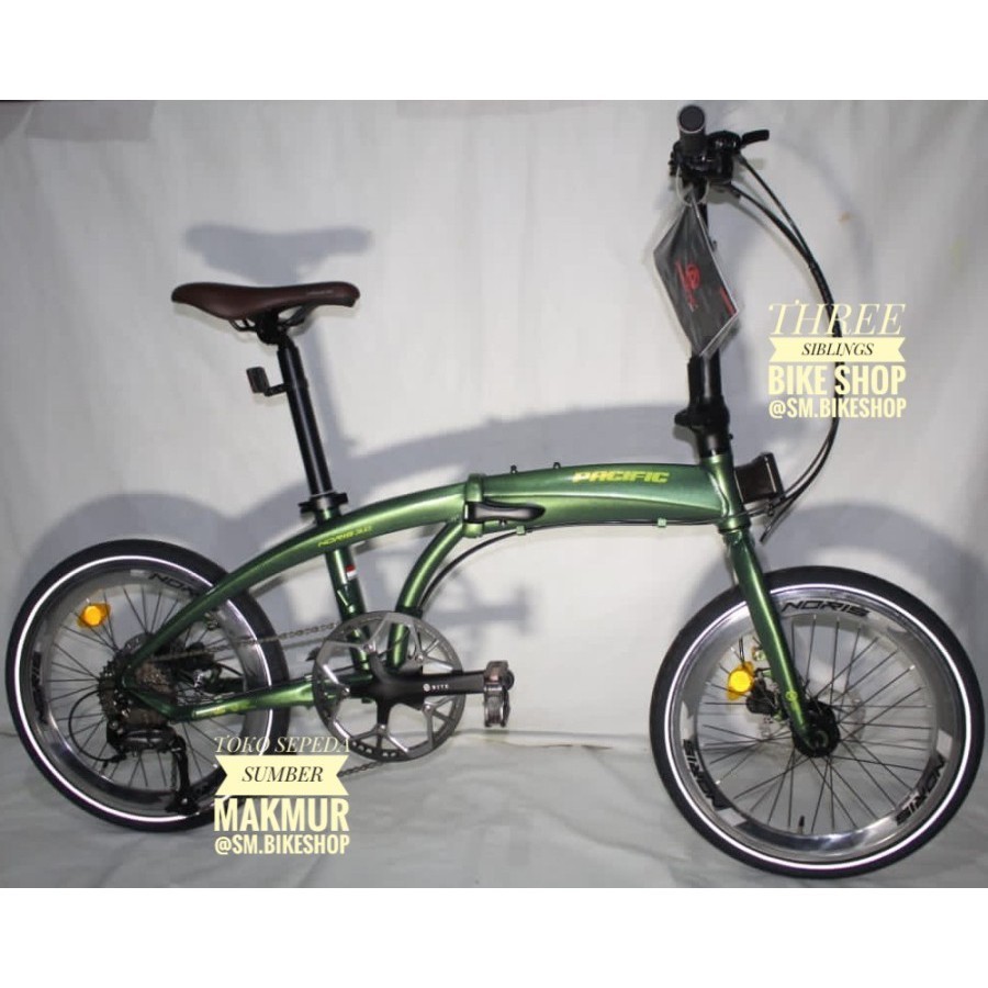 SEPEDA LIPAT PACIFIC NORIS 3.0 NEW VERSION 20 INCH GREEN, ALLOY