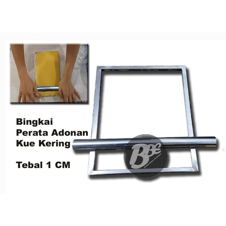 Bingkai Perata Adonan Kue Kering Stainless / Bingkai Kue Kering Ukuran 40x30 Tebal 1 CM