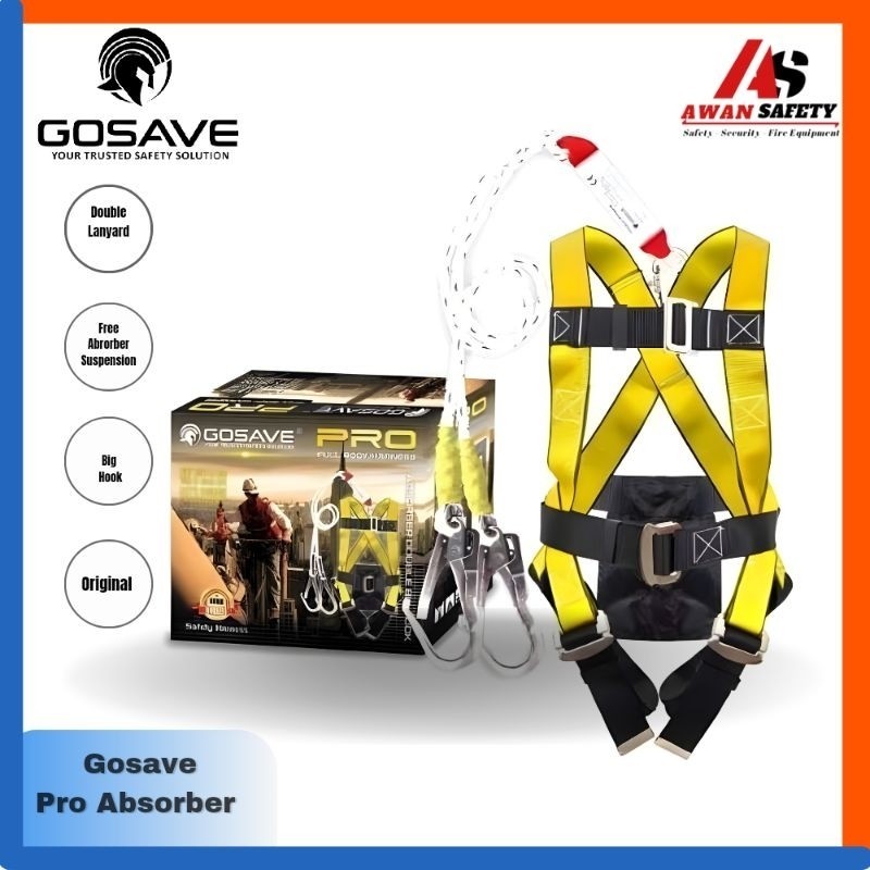 Full Body Harness Safety Double Hook Absorber Gosave PRO/ Full body harnes ori Gosave
