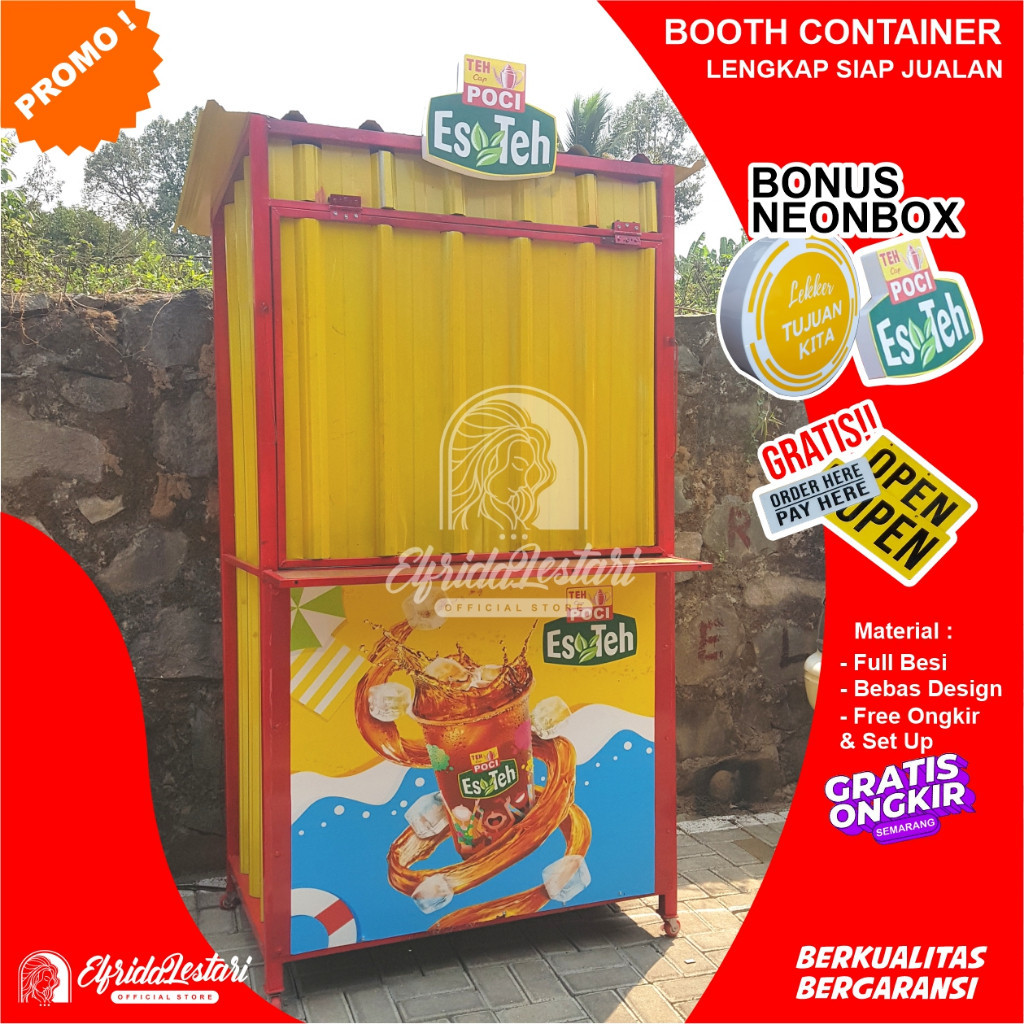promo Free Neonbox  Booth Container / Booth Kontainer / Gerobak Jualan / Gerobak Container / Gerobak Bajaringan / Stand